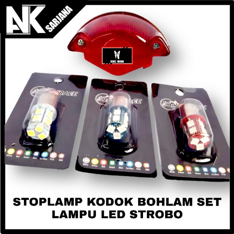 STOPLAMP BSA KODOK STOPAN KODOK LAMPU STOP BELAKANG HONDA CB 100 CB 125 SET LAMPU STOP LED STROBO