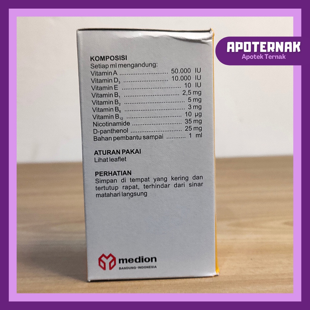 ADE Plex Injeksi 100 ml | Vitamin ADE dan B Complex Lengkap | MEDION | Apoternak