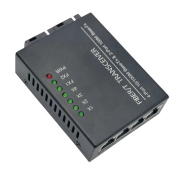 Media Converter Fiber Optic 2 Fo 4 Lan + Adaptor box