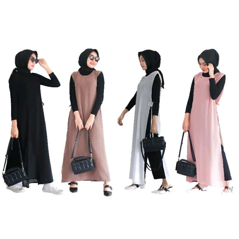 Rompi panjang wanita hijab | vest rajut korean style | atasan cewek kekinian hijab | pakaian muslima
