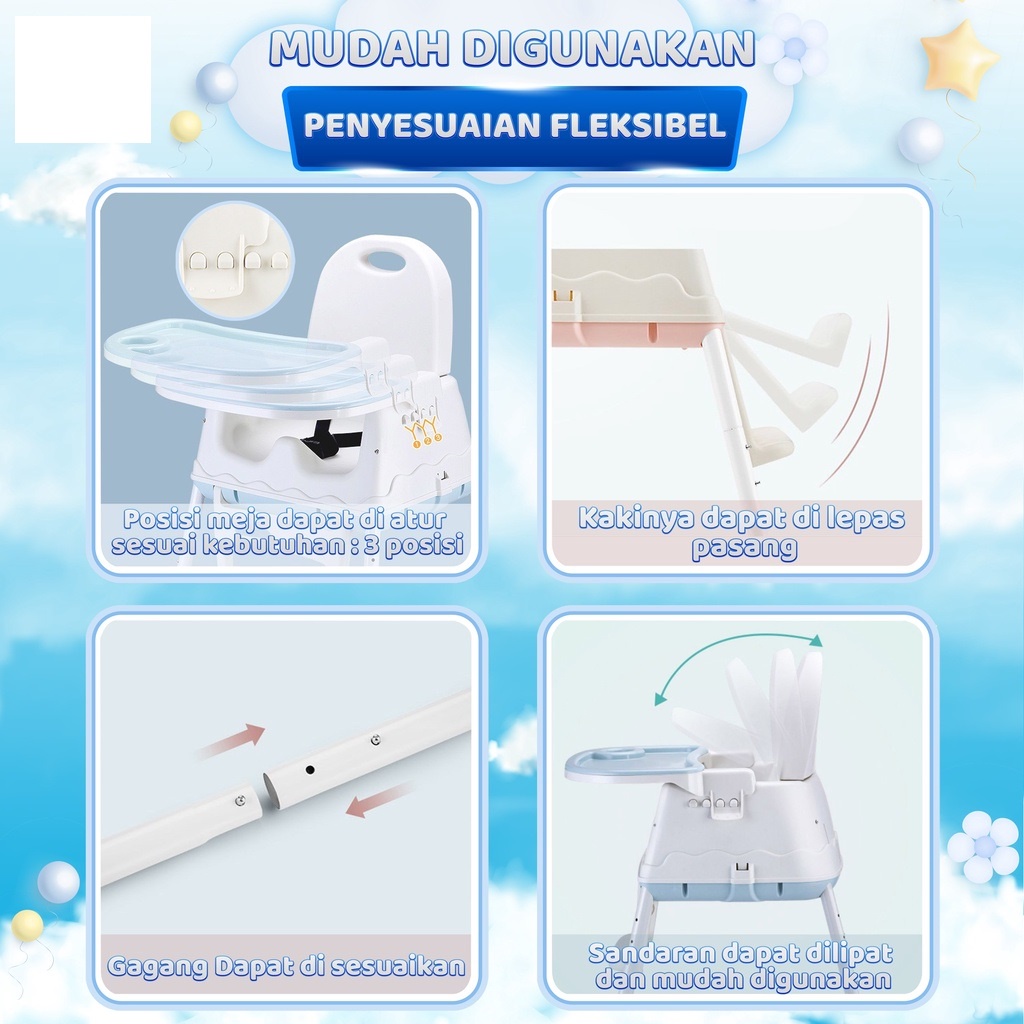 PREMIUM BABY CHAIR// Kursi Makan Bayi dan Balita 6 Model dan 6 Fungsi