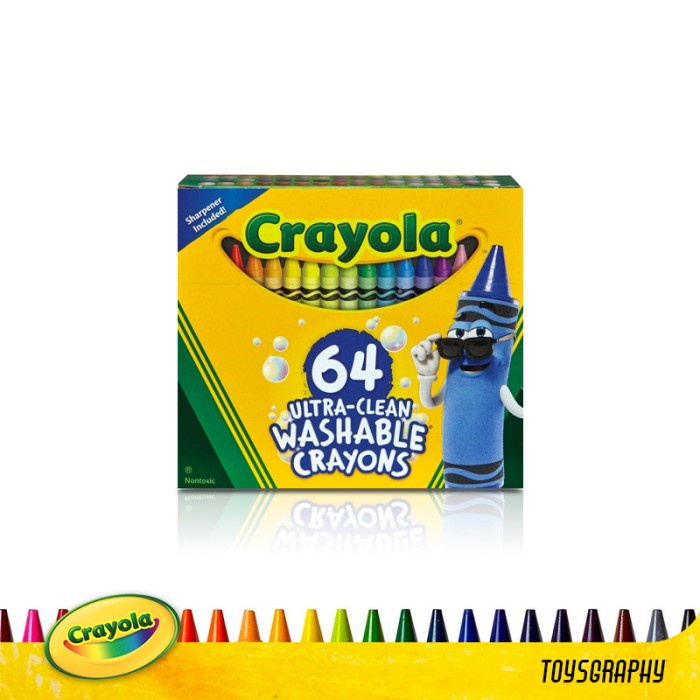 

CRAYOLA 64CT ULTRA CLEAN WASHABLE CRAYONS KRAYON BISA DICUCI BERSIHKAN