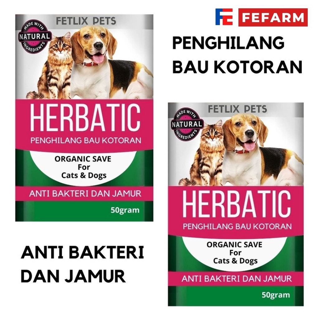 Penghilang Bau Kotoran Kucing Cat Kitten Organic Herbatic Aman Buat Kitten 50gr HERBATIC FEFARM