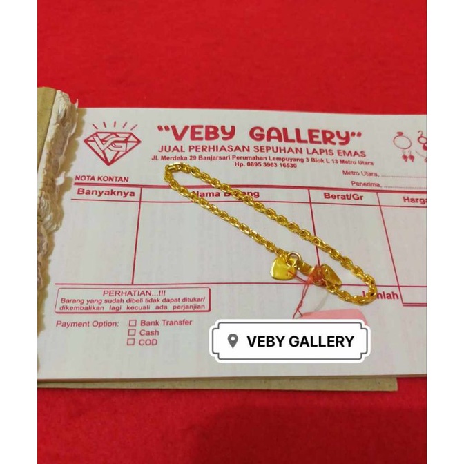 gelang medan Kuningan koin lapis emas24k