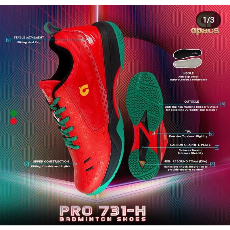 SEPATU APACS PRO 731-H ORIGINAL seri terbaru