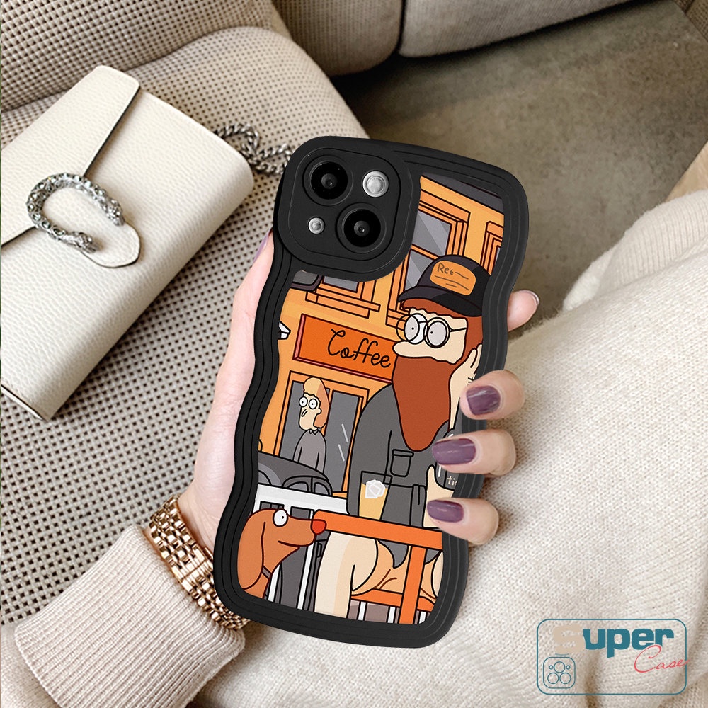 Soft Case Untuk Realme C55 C33 C12 C21Y C15 C30 C25Y C17 C11 C25s C20 C35 C25 8 9 9Pro+C20A 9i 8i 5 7 8Pro C3 7i 5i 6i Ins Fashion Art Retro Ilustrasi TPU Penutup Tepi Bergelombang