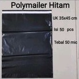 

POLYMAILER UK 35X45 (50 PCS) PLASTIK PACKING LEM HITAM, PLASTIK LEM