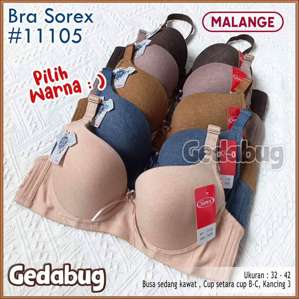 Sorex Bra 11105 Malange Collection | Bh Busa kawat Cup setara Cup B-C kancing 3 | Gedabug