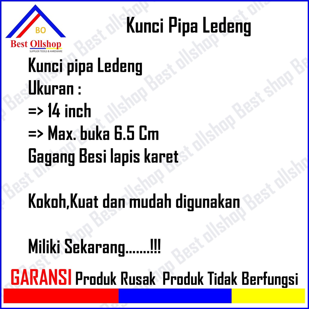 Kunci Pipa 12&quot; inch ~ 18&quot; inch / Adjustable Pipe Wrench / Kunci Pipa Ledeng Heavyduty 14 Inch