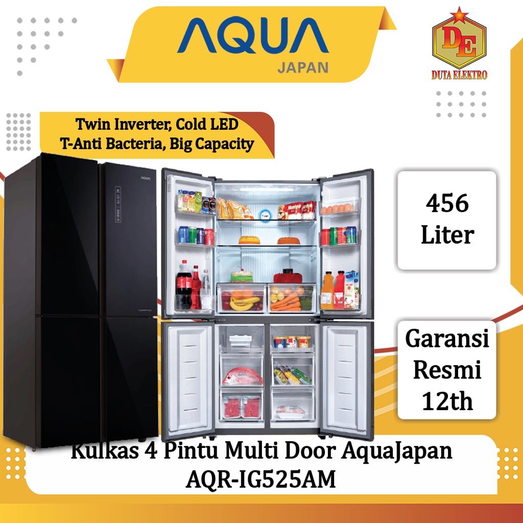 Kulkas 4 Pintu Aqua Japan AQR IG 525 AM Multi Door