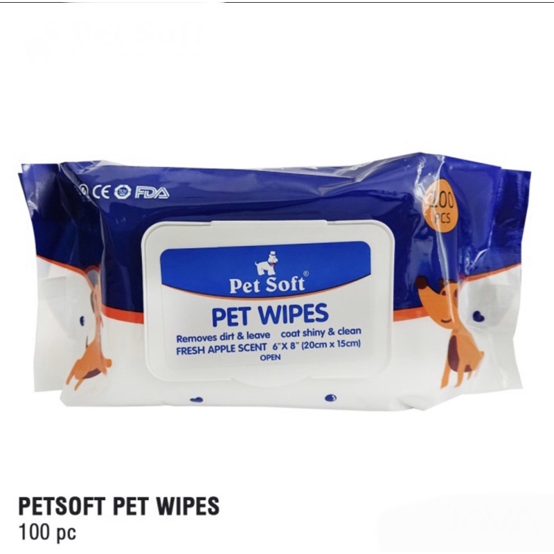 Pet Wipes isi 100 Lembar wangi Green Apple / Tissue Basah Hewan