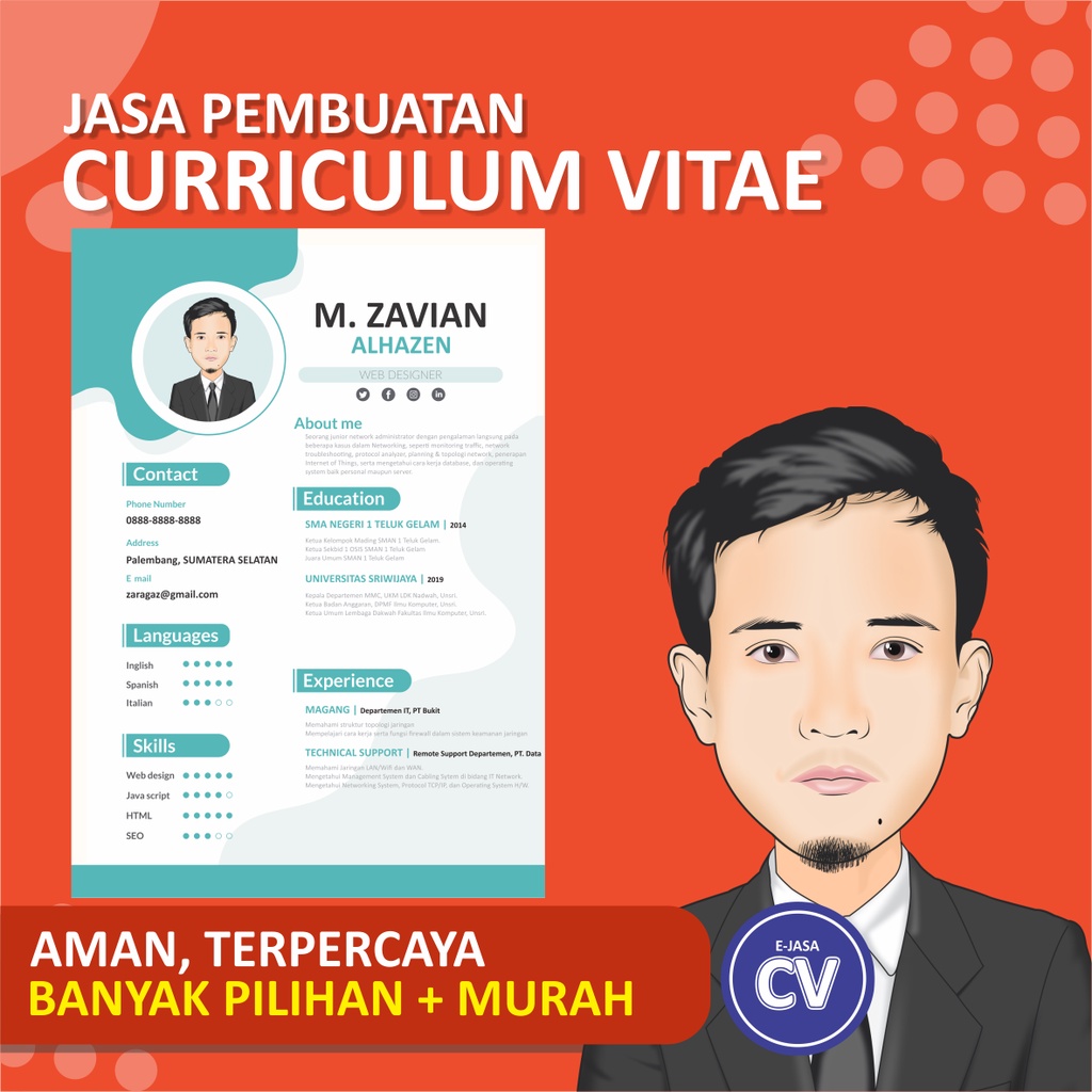 Jual Jasa Buat Cv Jasa Edit Cv Curriculum Vitae Ats Friendly Resume Lamaran Kerja Cv