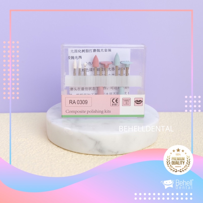 1 BOX Bur Composite Polishing Kit isi 9 For Low Speed RA 0309 Poles Komposit Veneer Gigi Bor Burs / Disc Disk Set Lengkap Veneers / Poles Gigi Palsu / Tambalan Tambal Penambal Gigi