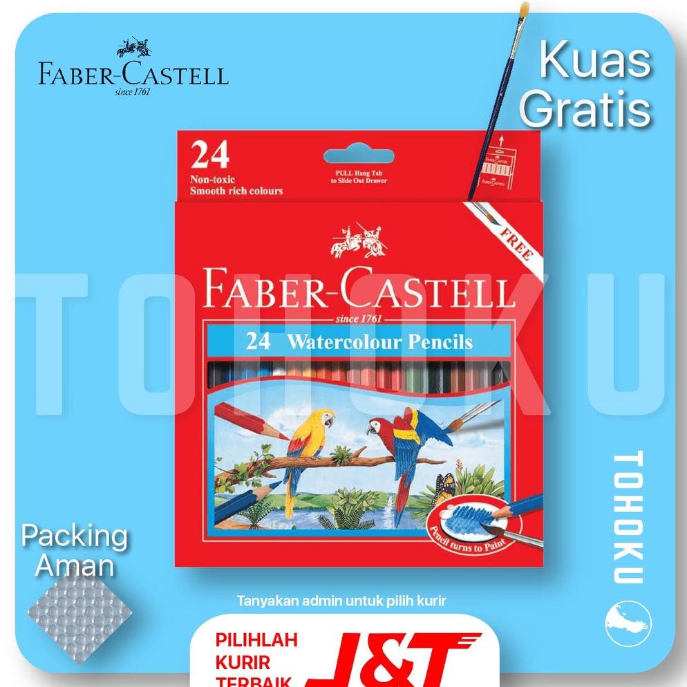 

24 PENSIL WARNA AIR - FABER CASTELL WATERCOLOUR PENCILS 24 TERLARISS...,,,,,