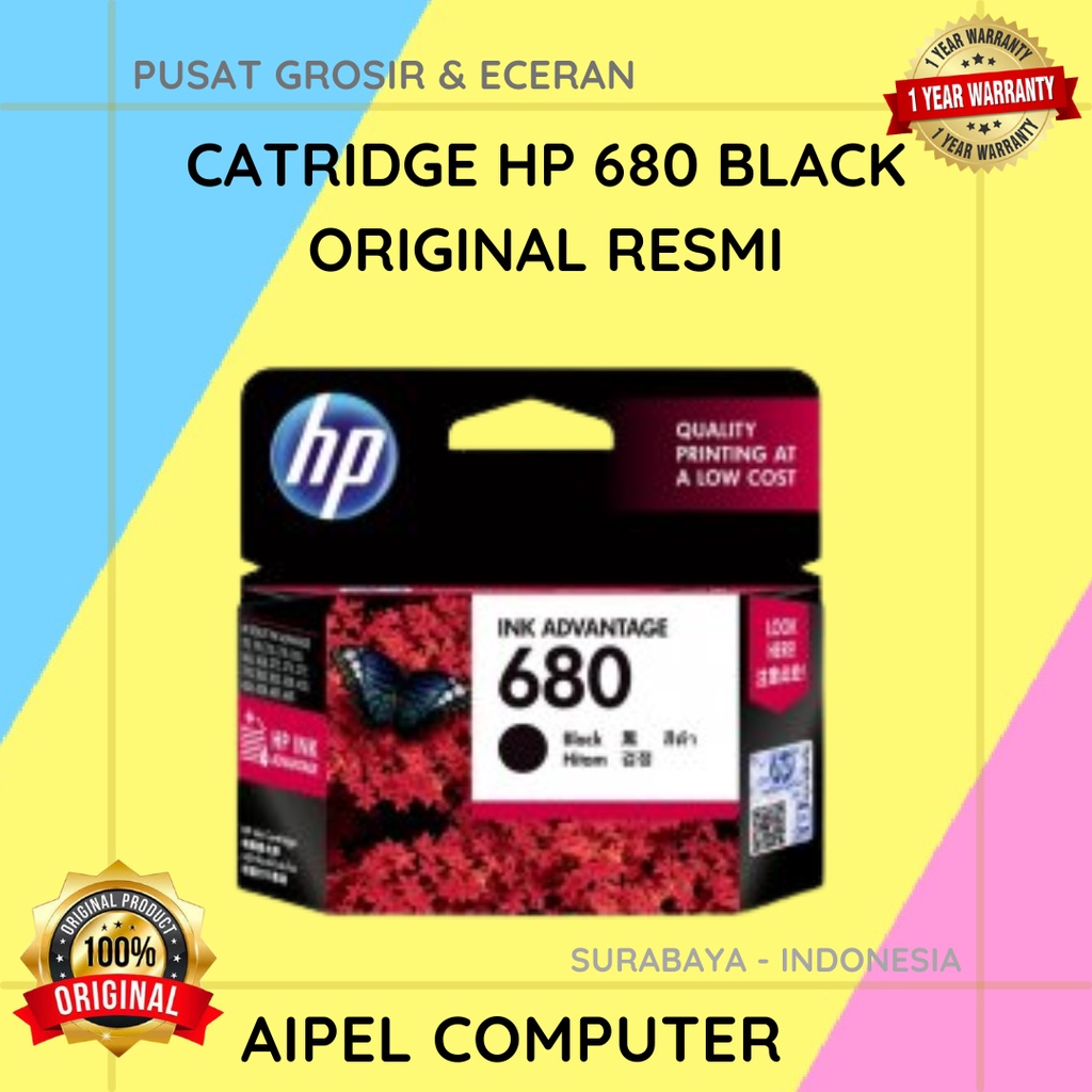 680B | CATRIDGE HP 680 BLACK ORIGINAL RESMI