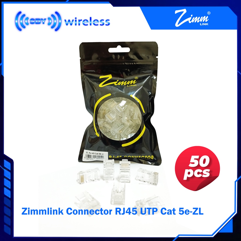 Konektor RJ45 UTP cat 5e ZimmLink - ZL Connector isi 50pcs