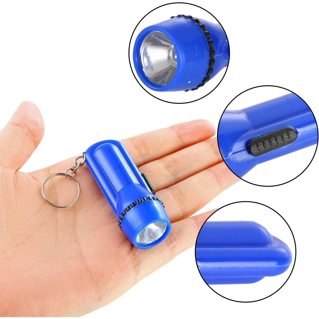 [Harga Grosir] [Warna Random] Senter Portable Travel Untuk Camping Senter Praktis Mini Dengan Gantungan Kunci Pocket Light Torch for Emergency Handheld Senter Mini LED