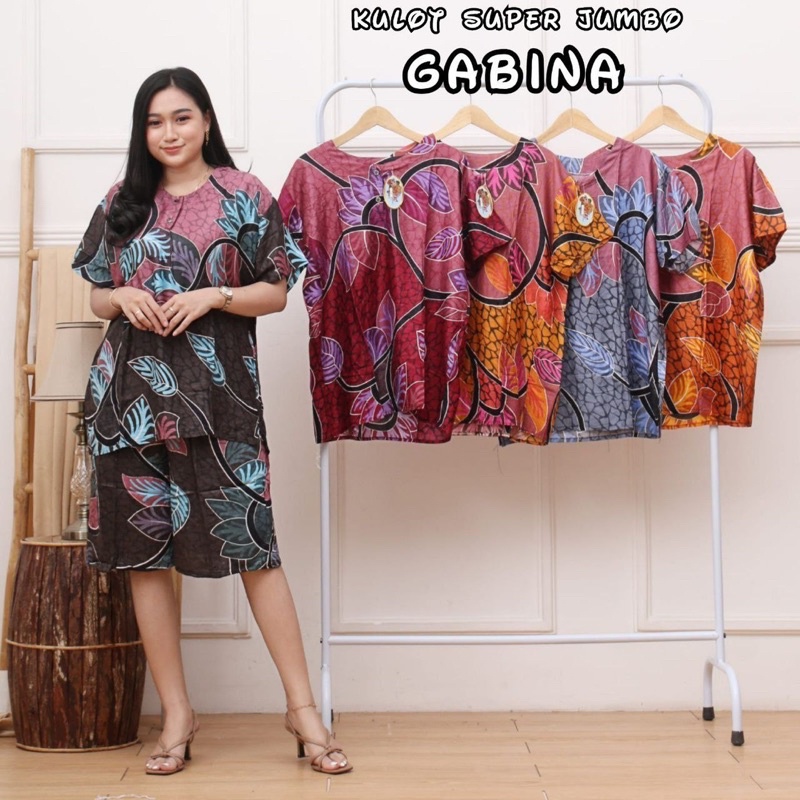 SETELAN BATIK WANITA SUPER JUMBO SETELAN KULOT GOGO BUSUI KANCING DEPAN