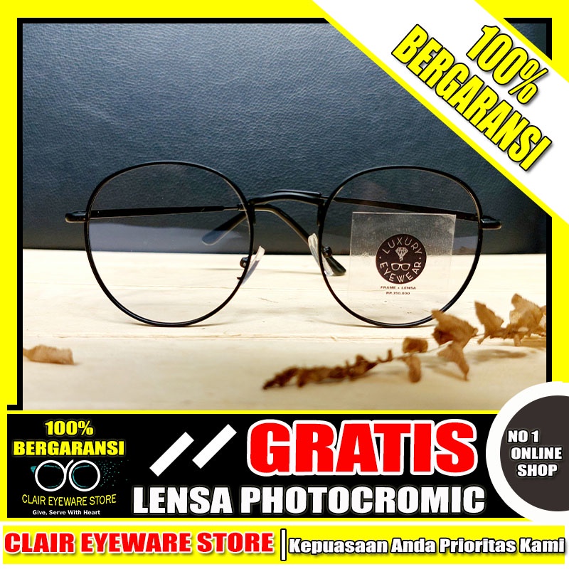 Clair Eyeware CO 73 Optik Melawai Kacamata Metal Vintage Minus Radiasi Photocromic Blueray Antiradia