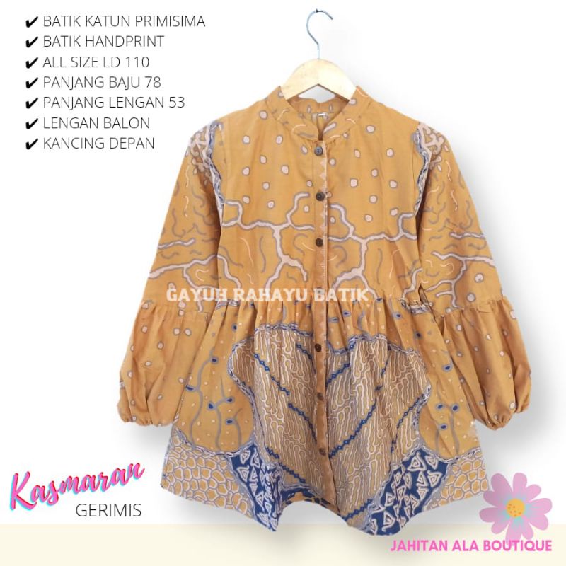 Blus kasmaran gerimis  batik solo atasan kerja