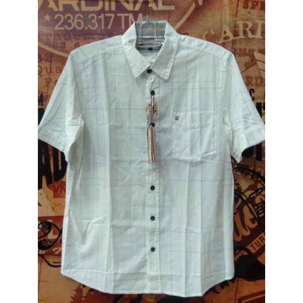 KEMEJA EMBA PRIA ORIGINAL LENGAN PENDEK PUTIH KATUN HALUS