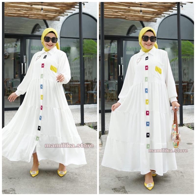 NAMARA CRINCLE | NAMARA DRESS | GAMIS CRINCLE | GAMIS TERBARU | GAMIS PUTIH