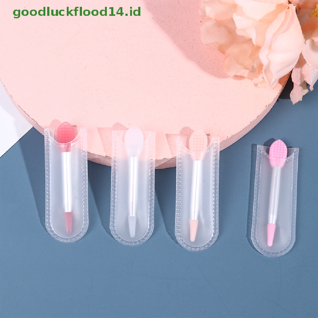 [GOOGFOUR] 1pc Mini Double-headed Silicone Lip Brush Wands Aplicator Alat Kecantikan [TOP]