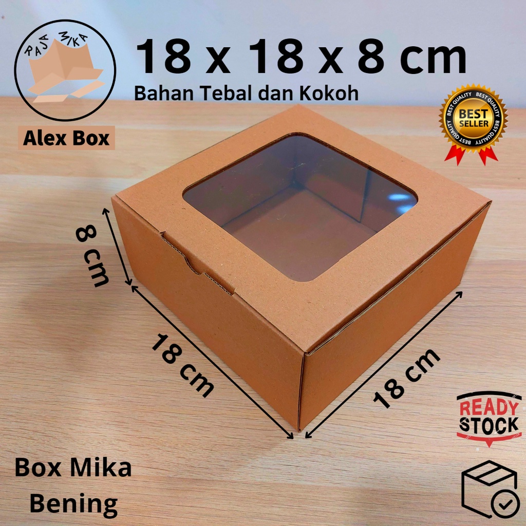

Kardus Mika 18 x 18 x 8 cm... model diecut, untuk kue hampers dll