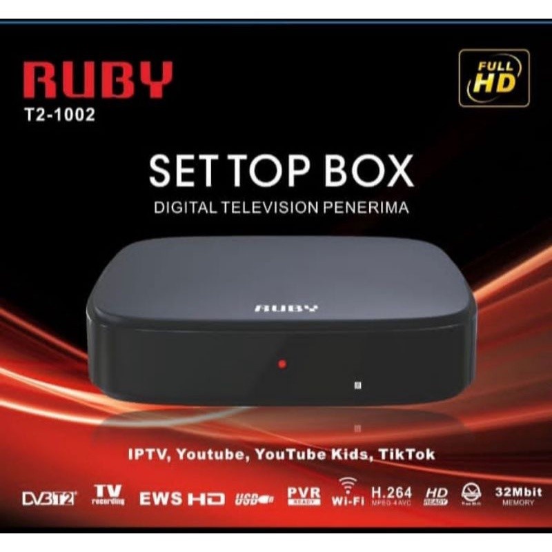 STB DIGITAL TV FULL HD RUBY / SET TOP BOX DIGITAL DVB T2 - 01 LUBY