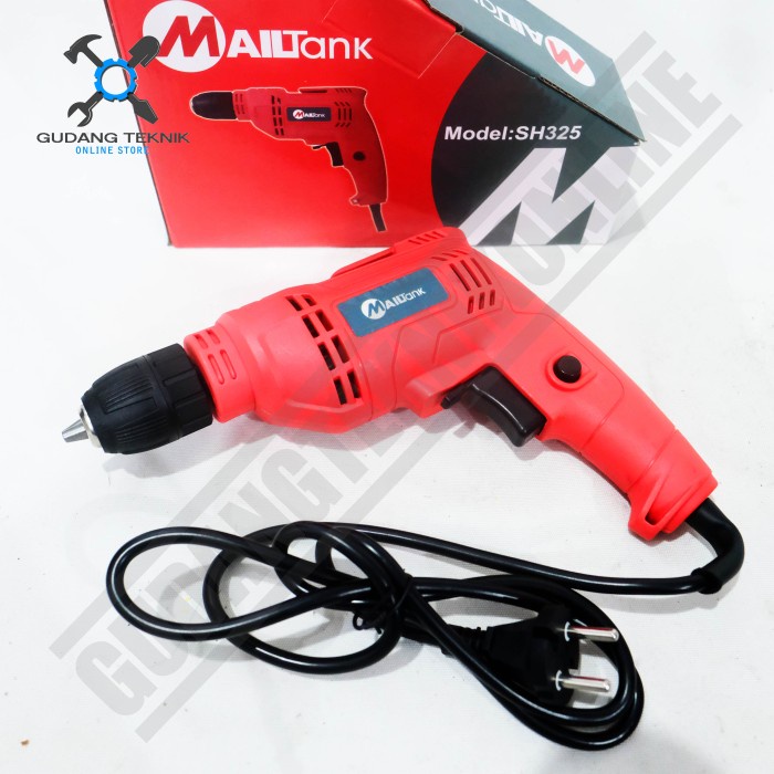 Mesin Bor Tangan Listrik 10mm 580 Watt KEYLESS CHUCK SH325 MAILTANK / Machine Electric Drill Bor Elektrik Besi Kayu 580Watt 10 mm SH 325 MAILTANK