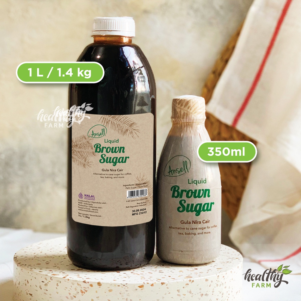 Ansell Gula Kelapa Cair / Liquid Brown Sugar / Gula Merah Cair 1L /1.4kg