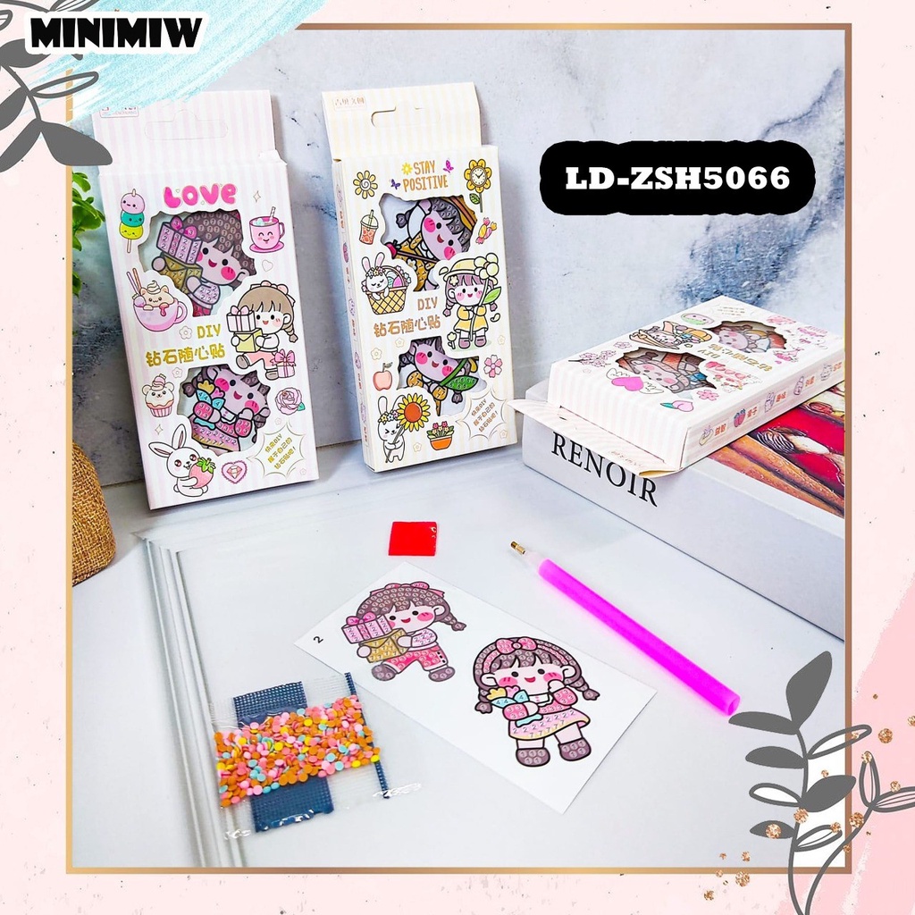 PAKET DIY DIAMOND PAINTING TEMPEL MANIK CUTE GIRL CEWE STAY POSITIVE KREATIFITAS ANAK LD-ZSH506 GIFT BOX