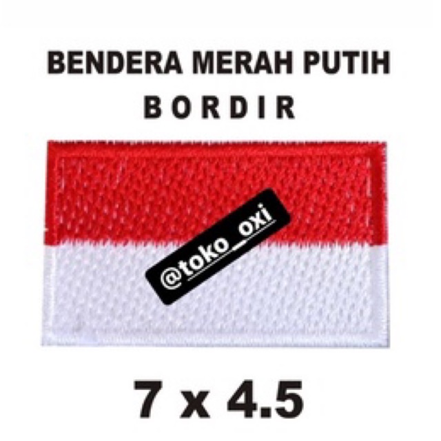 ( COD ) EMBLEM BORDIR LOGO BENDERA MERAH PUTIH