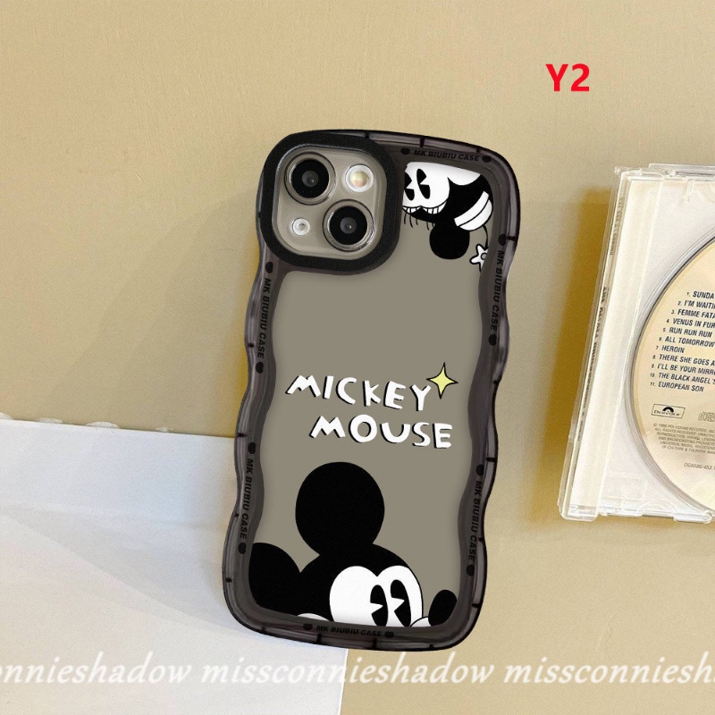 Casing for Samsung A04s A52 A04 A12 A13 A23 A32 A50 A50s A03s A30s A04E A21s A53 A22 A52s A11 A33 A02s A31 A20 A51 M32 Cartoon Mickey Mouse Wavy Edge Soft TPU Couple Case