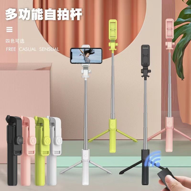 Tongsis Tripod Remote BT Selfie Stick Macaron 3 in 1 JC-11