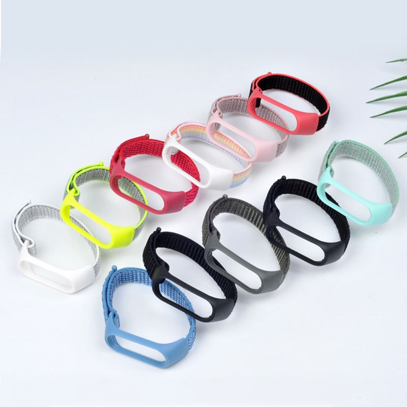 Xiaomi Band Strap Nilon untuk Mi Band 3 4 5 6 7 Velcro Adjustable Strap  Smartwatch M6 M7 Replacement Band