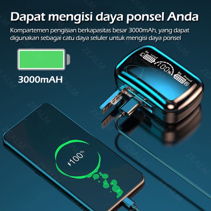 M10 Headset Bluetooth 3000 MAh Battery LED Display Earphone Wireless Smart Touch Hedset Bloetooth TWS with Mic Hetset Bluetooth Henset Bloetooth