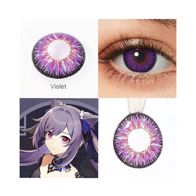 Softlens / Lensa Kontak Anime Cosplay Radiance Purple Keqing Genshin