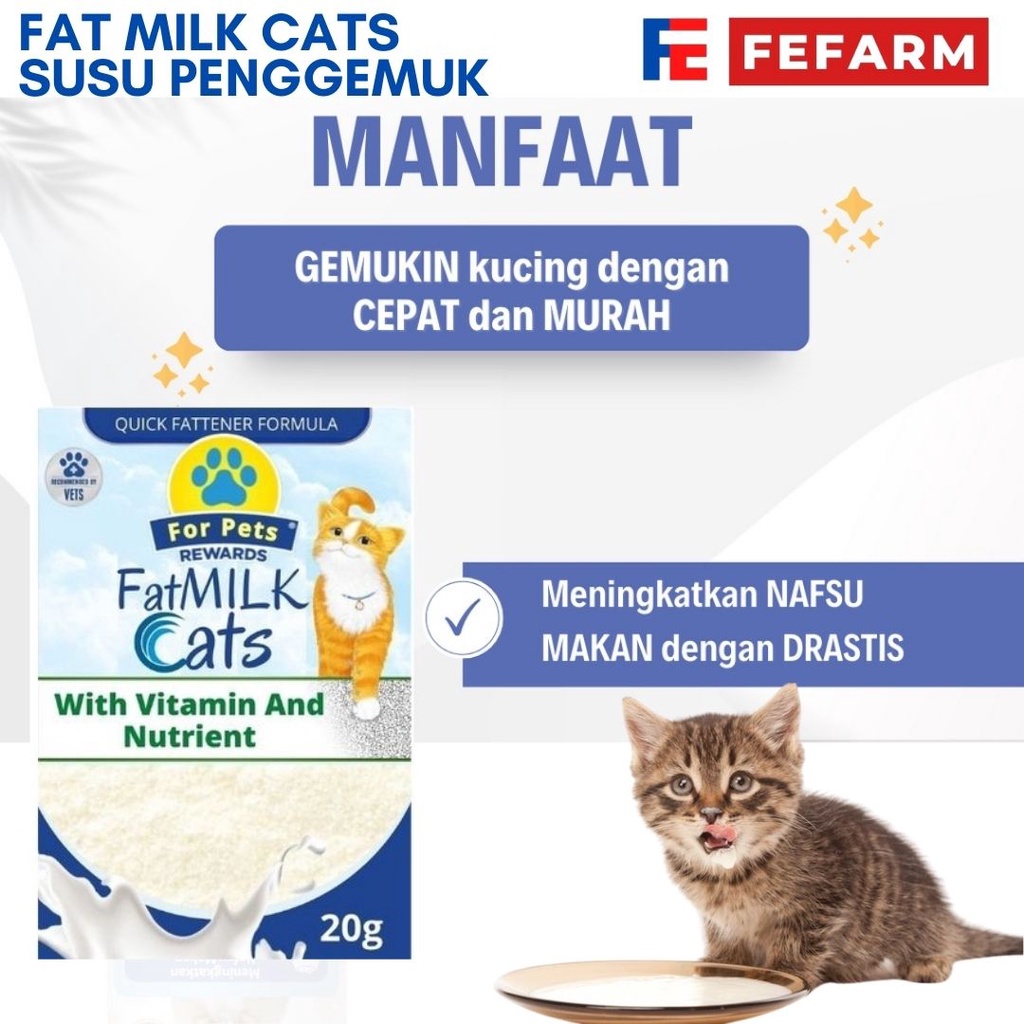 Susu Penggemuk Pertumbuhan Untuk Kucing FAT MILK CATS FEFARM