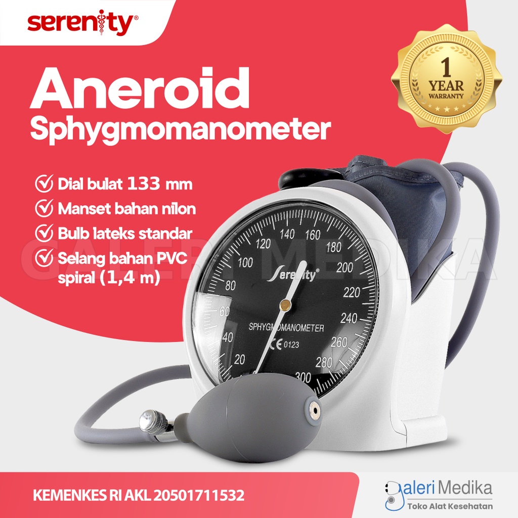 Tensimeter Aneroid Desktop Model / Tensimeter Manual / Tensimeter Kompas Serenity SR-118 - Alat Ukur Tekanan Darah
