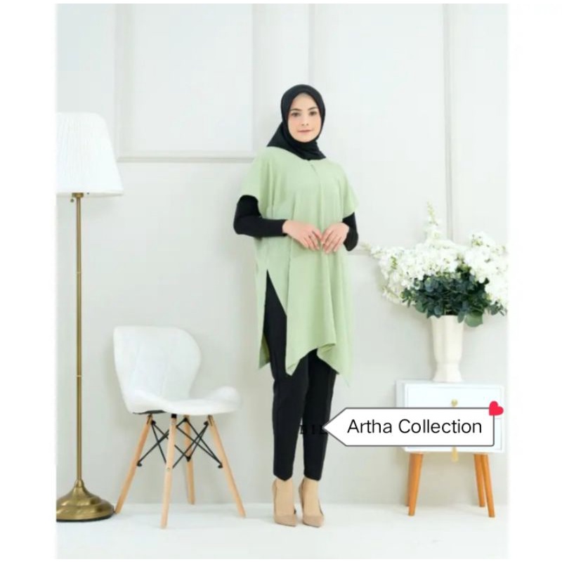 Atasan long SQUARE NAGITA terbaru bahan crinkle airflow