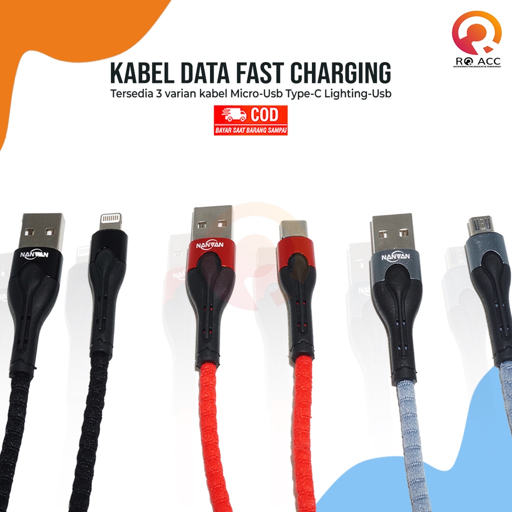 [RO ACC] NVN-KD21 KABEL DATA NANVAN KNIT FAST CHARGING 2.4A ALL TIPE HP