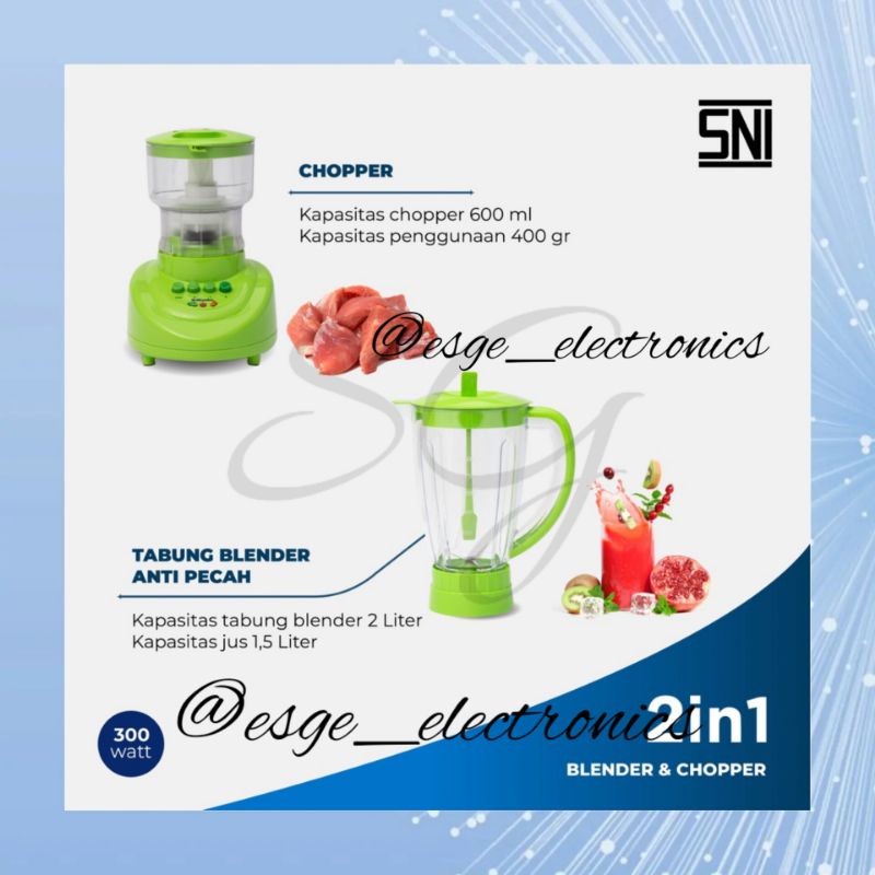 ORIGINAL SET BLENDER MIYAKO CH 501 2IN1 BLENDER JUS MIYAKO CHOPPER DAGING MIYAKO CHOPPER BLENDER CH-501 PF/AP 1.5LITER MIYAKO BARU HIJAU SET BLENDER MURAH MEAT CHOPPER PENGGILING DAGING 101 102 151 152 PEMOTONG DAGING BUAH ES SAYUR BLENDER BAGUS MURAH