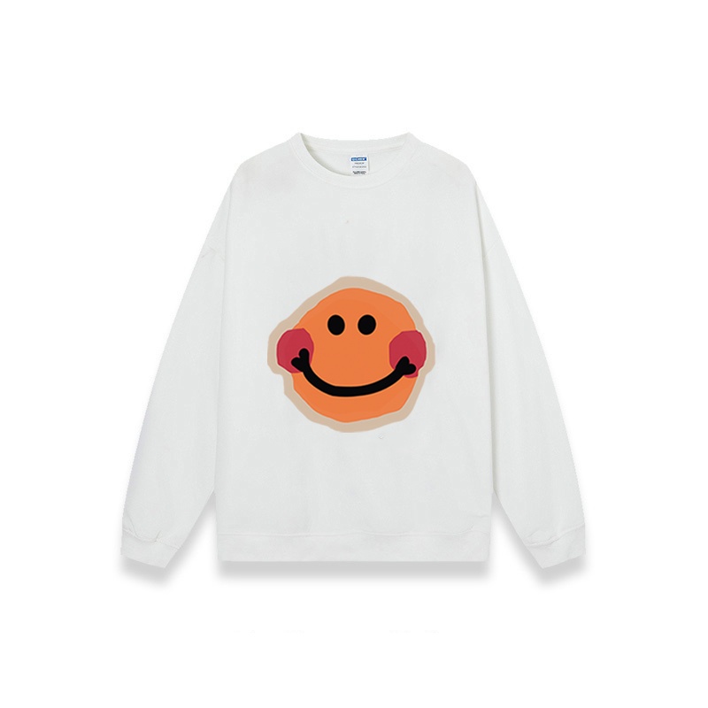 XiaoZhaiNv Korean Style Style Smiley Face Pattern Lengan Panjang Baju Sweater Wanita