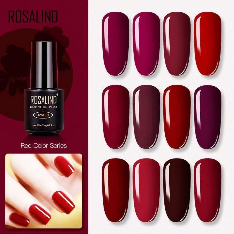 ROSALIND red series gel polish rosalind 7ml uv led soak off gel polish kutek gel rosalind red