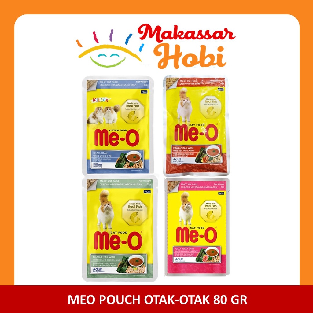 Me-O MEO Pouch OTAK-OTAK KITTEN ADULT 80gr 80 gr Makanan Kucing Basah