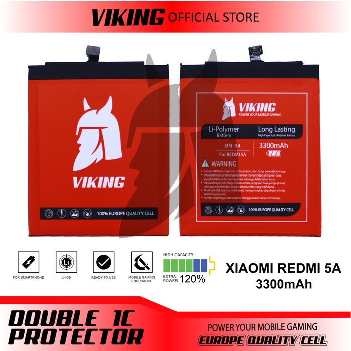 BATERAI VIKING XIAOMI REDMI 5A BN34 DOUBLE POWER