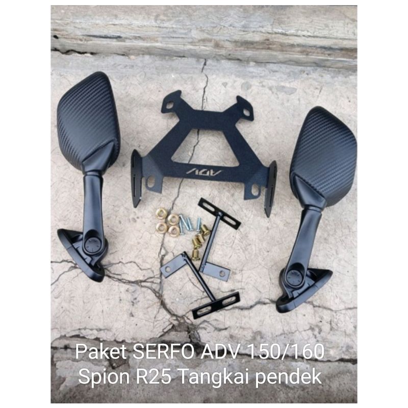 PAKET BREKET DUDUKAN SPION SET+BAUT ANTI CEBOL+SPION R25 PENDEK IGAWA PNP MOTOR ADV150/ADV160