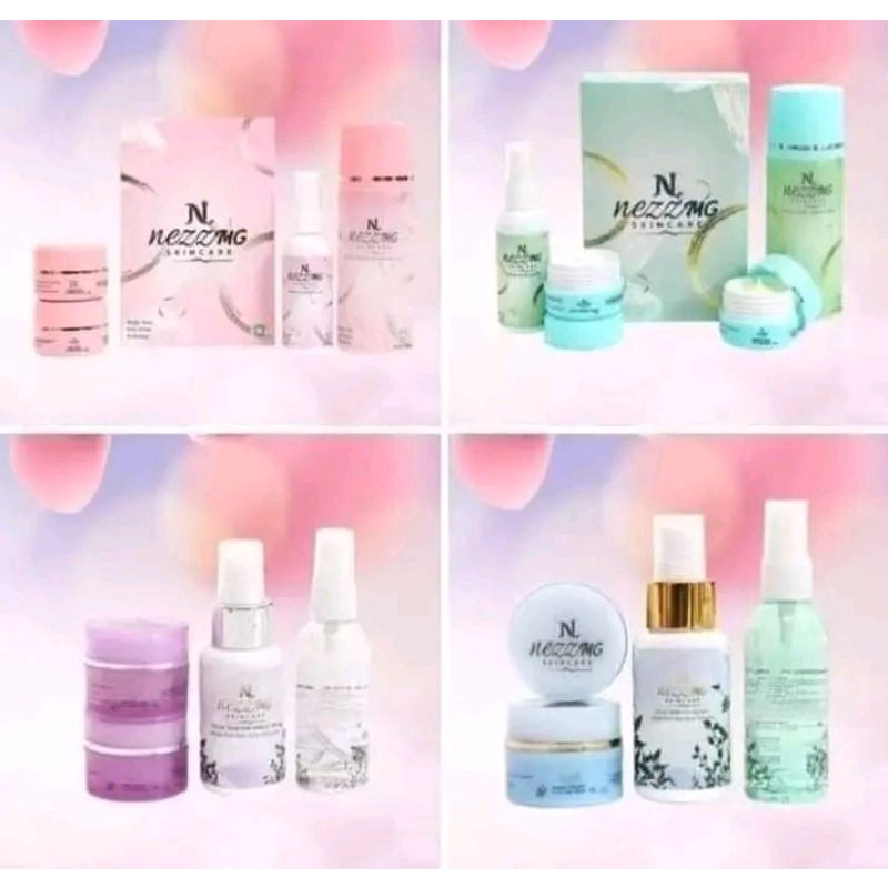 Nezzmg skincare 100% original sepaket acne series, brightening series,& platinum