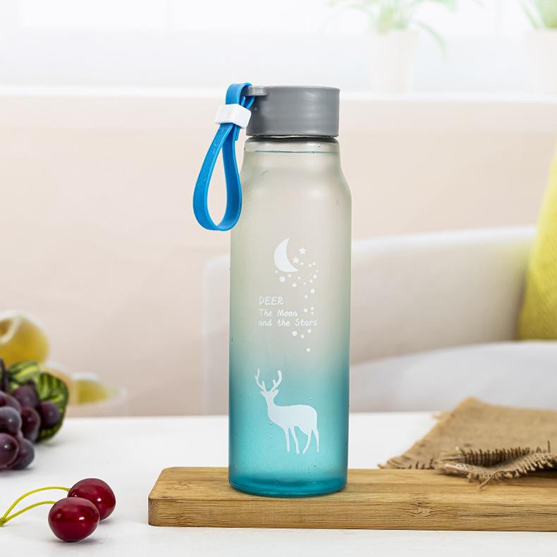 Botol Kaca Motif Rusa Gradasi Warna Warni Botol Minum Tumbler Glass Deer Travelling Botol Minum Viral